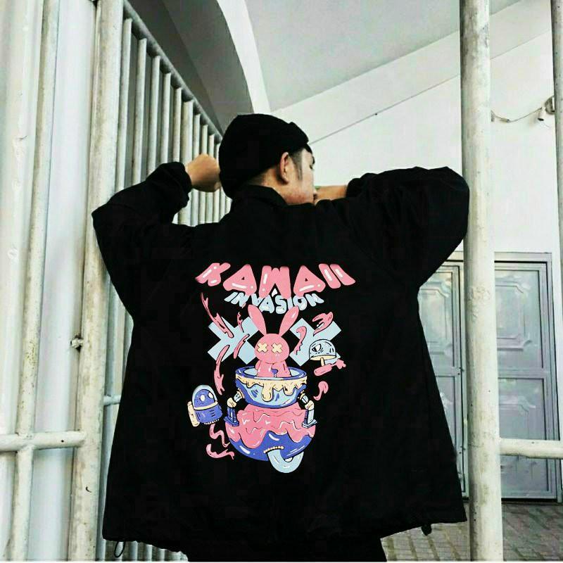 Áo khoác kaki Cổ bẻ KAWAI nam nữ phong cách thời trang