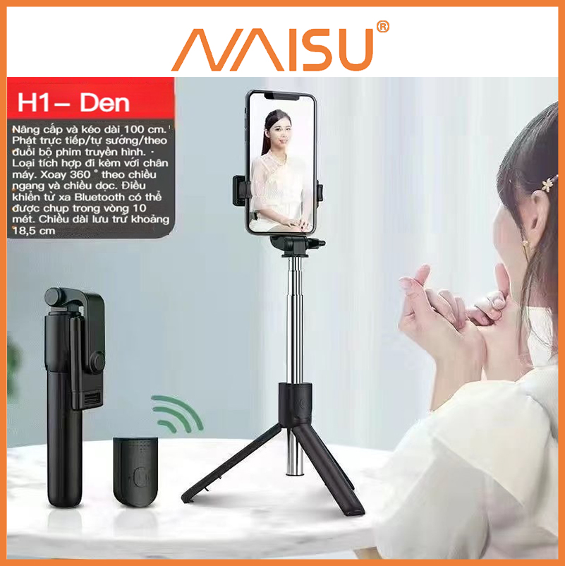 Gậy Chụp Ảnh Tự Sướng Bluetooth, Tripod Livestream 3 chân máy sống, ánh sáng lấp đầy, có thể gấp lại ID – 1815 - Hàng nhập khẩu