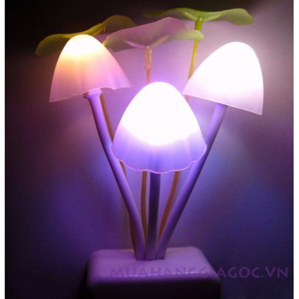 Ổ cắm điện đa năng lục giác tặng kèm đèn ngủ cảm ứng ánh sáng hình nấm 0,5W