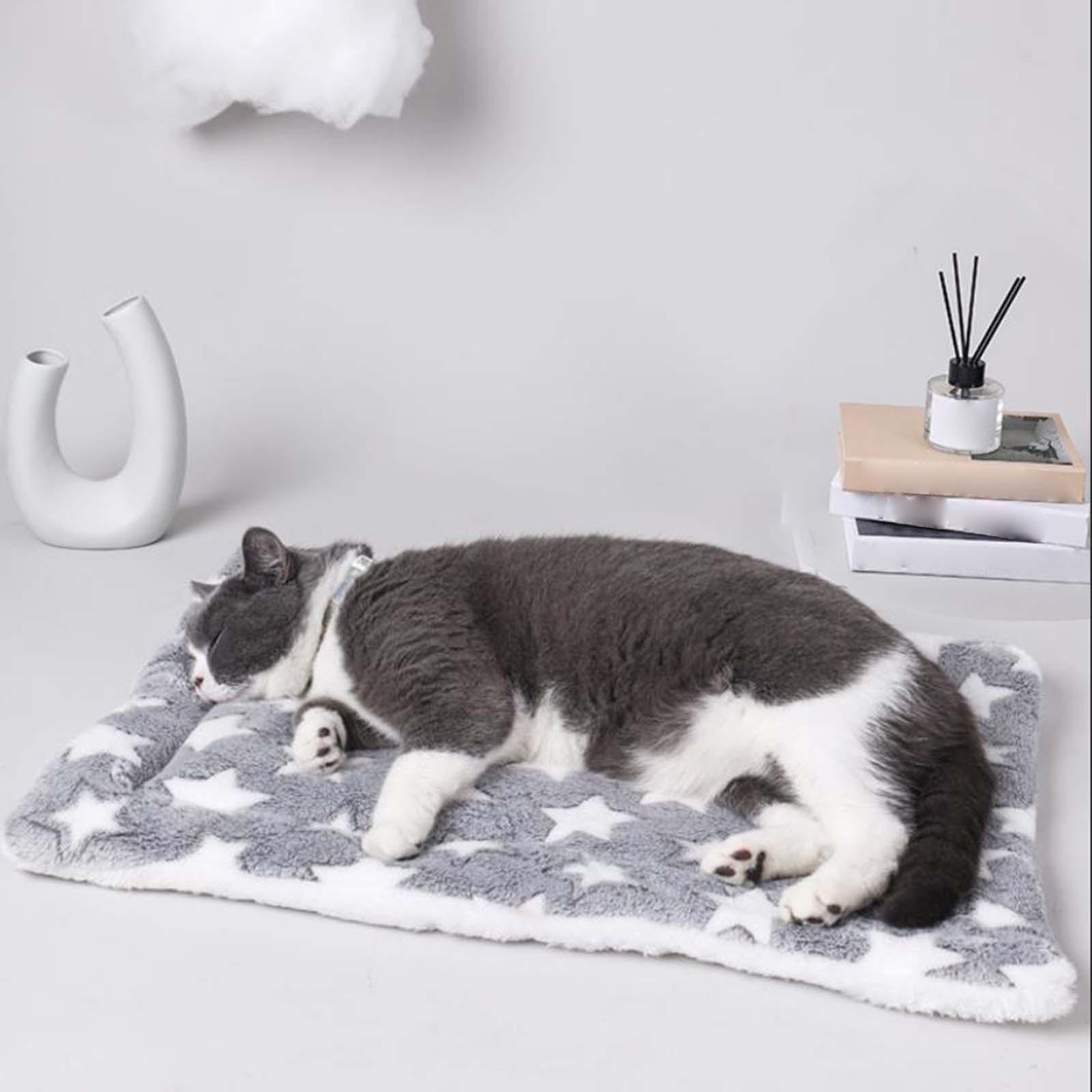 Pet Blanket Cat Sleeping Pad Flannel Throw Kennel Cushion Warm Dog Bed Mat