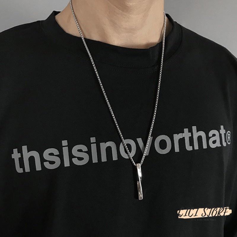 Dây Chuyền Nam Nữ Unisex Basic Veins Brick Titan Không Gỉ Mặt Xoắn Ốc Phá Cách Unisex cho Nam Và Nữ Sakura Accessories