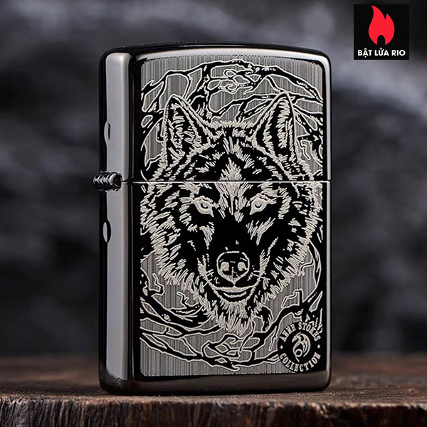 Bật Lửa Zippo 49443 – Zippo Anne Stokes Wolf High Polish Black