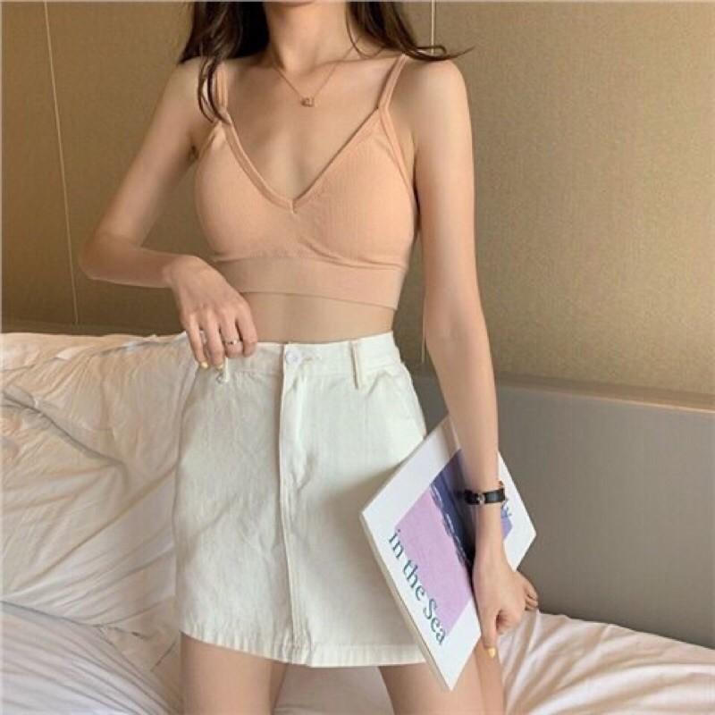 Áo bra ulzzang hở lưng cá tính - Áo lót không gọng thun gân phong cách năng động A367