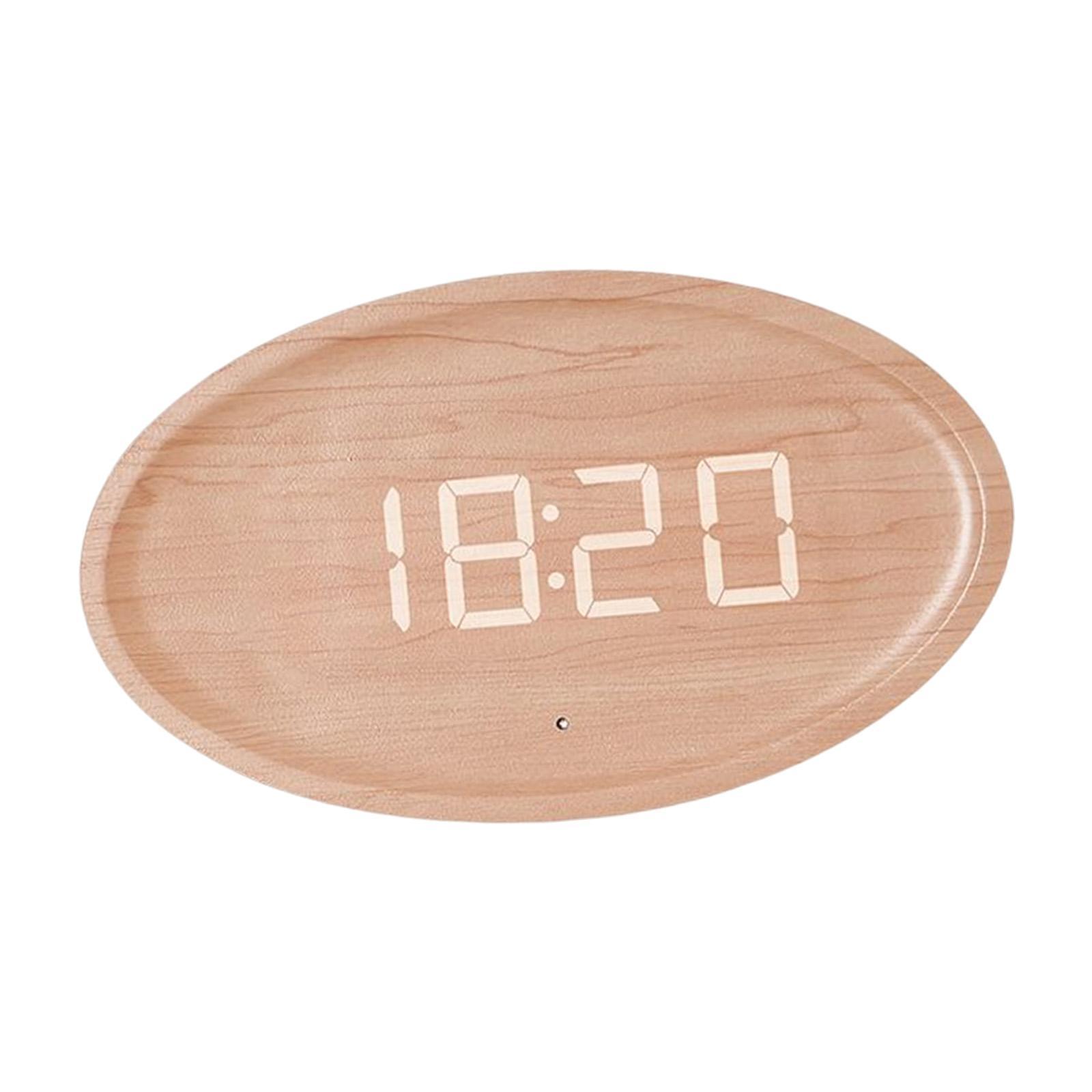 Wooden LED Digital Clock Luminous Portable Decorative Nordic for Living Room