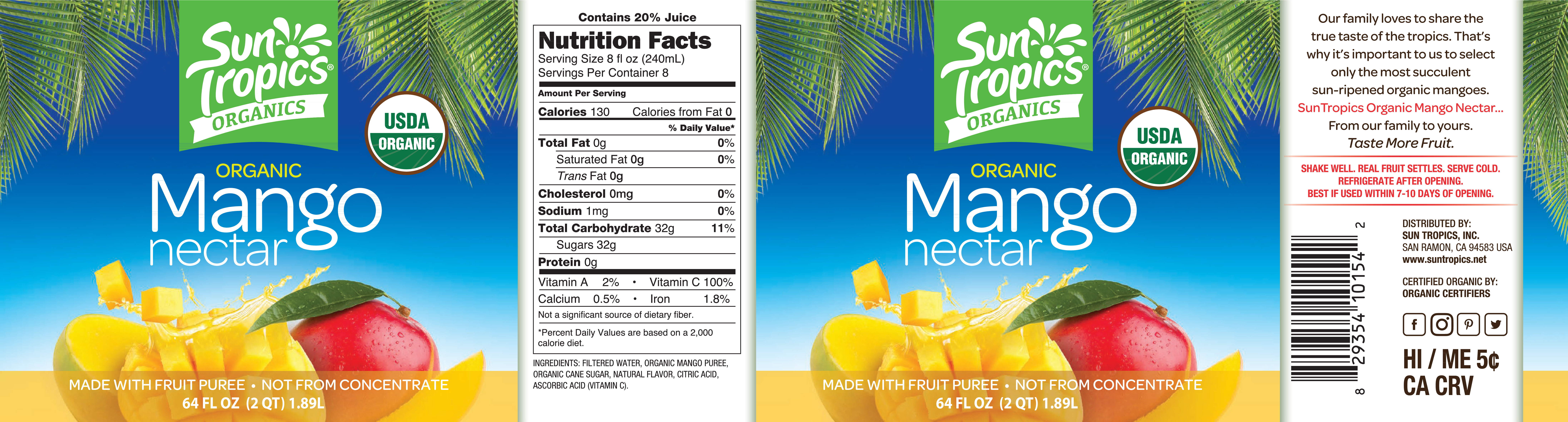 Nước Ép Xoài - Organic Sun Tropics Mango Nectar 1 bình 1.89L