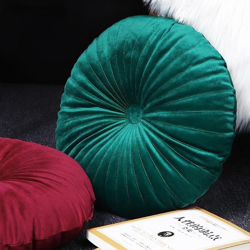 Gối Tựa Lưng Hình Tròn Bằng Nhung Trang Trí Ghế Sofa/Nhà Cửa