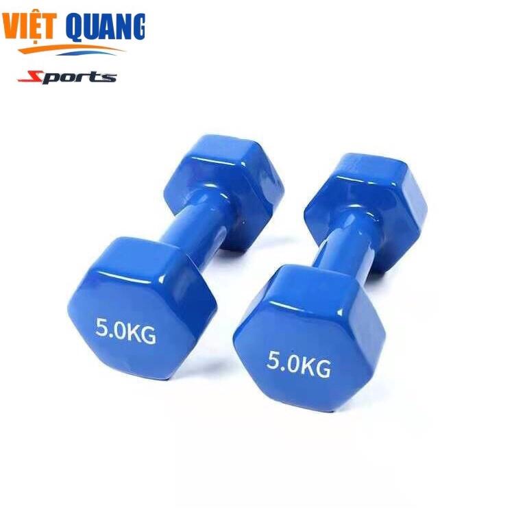 Bộ Tạ Tay Nữ 5kg Bọc Cao Su Tập Gym (Tổng 10kg) Màu Ngẫu Nhiên