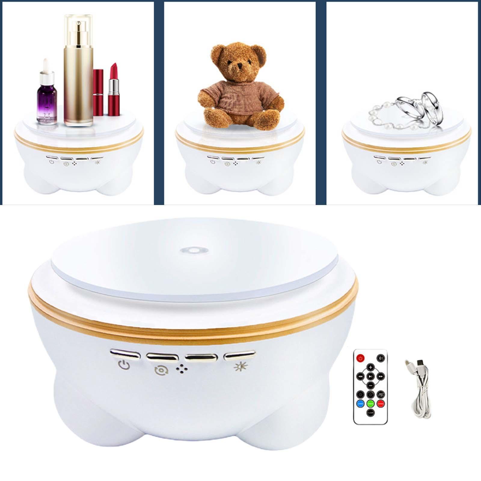 Rotating Display Stand with Colorful LED Lights Clockwise Electric Turntable Display Stand Bluetooth