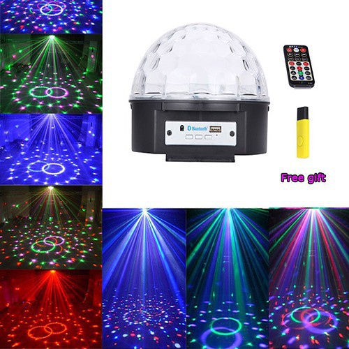 Đèn led trang trí sân khấu cầu xoay cảm biến nhạc + Remote