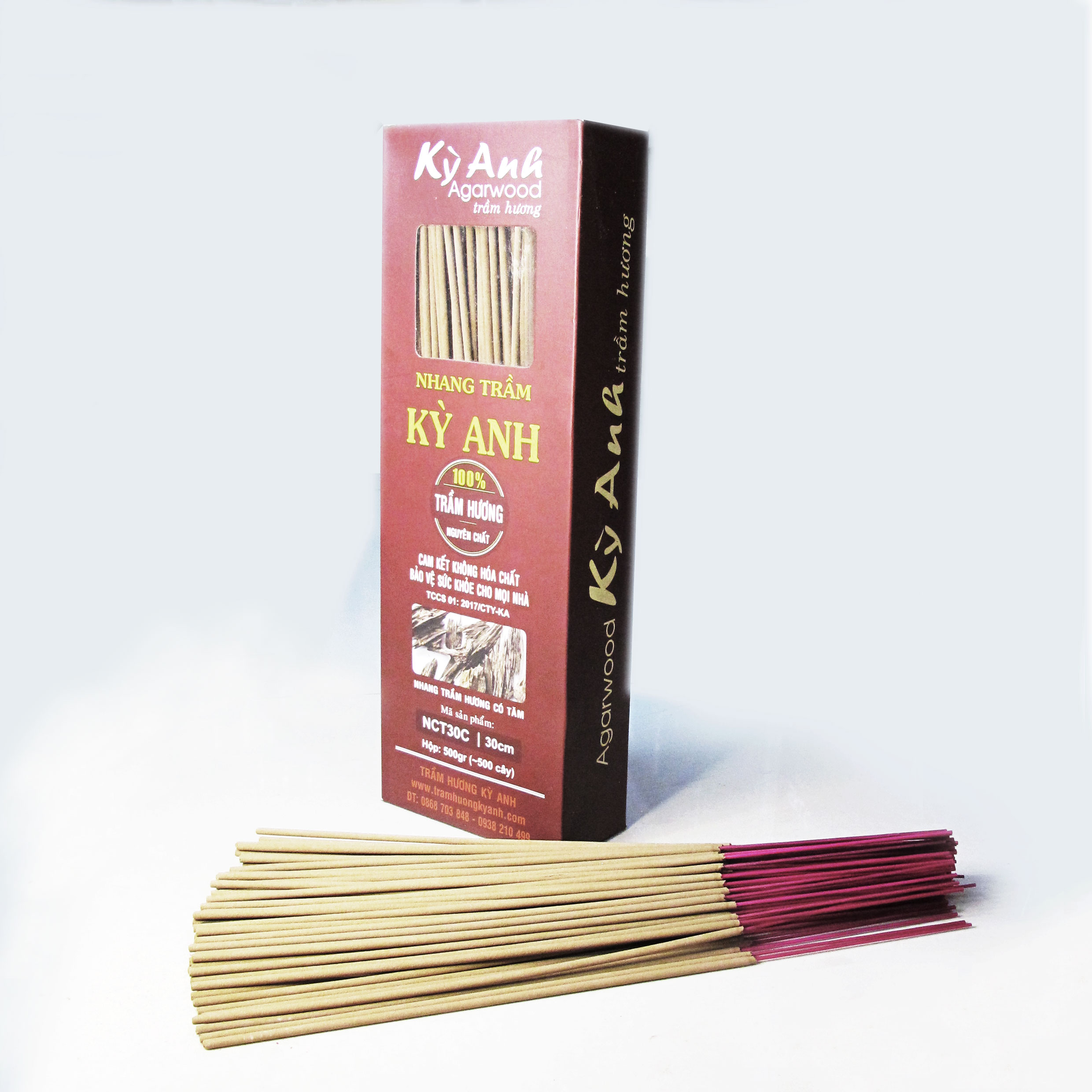 Nhang Trầm Hương Kỳ Anh Hộp 500gr Dài 30cm NCT30C-500gr