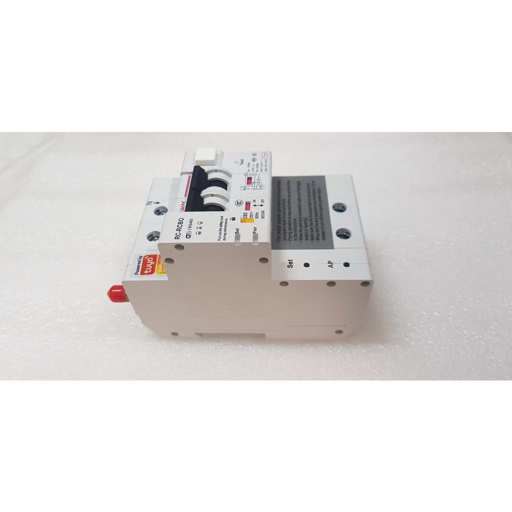 Aptomat cầu dao tổng RCBO CB thông minh wifi đo điện năng, chống giật, App Smart life Tuya, 63A - 2P, 100A - 4P