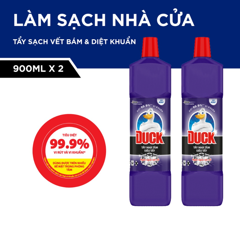 Combo 2 Chai Tẩy Rửa Nhà Tắm DUCK Siêu Tẩy Pro Gói Đôi 900ml