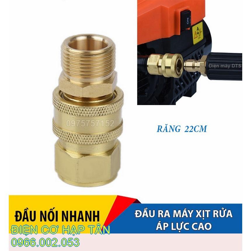 BỘ JACK ĐỒNG NỐI NHANH CHO MÁY RỬA XE  - NHÔM MẠ ĐỒNG  22MM