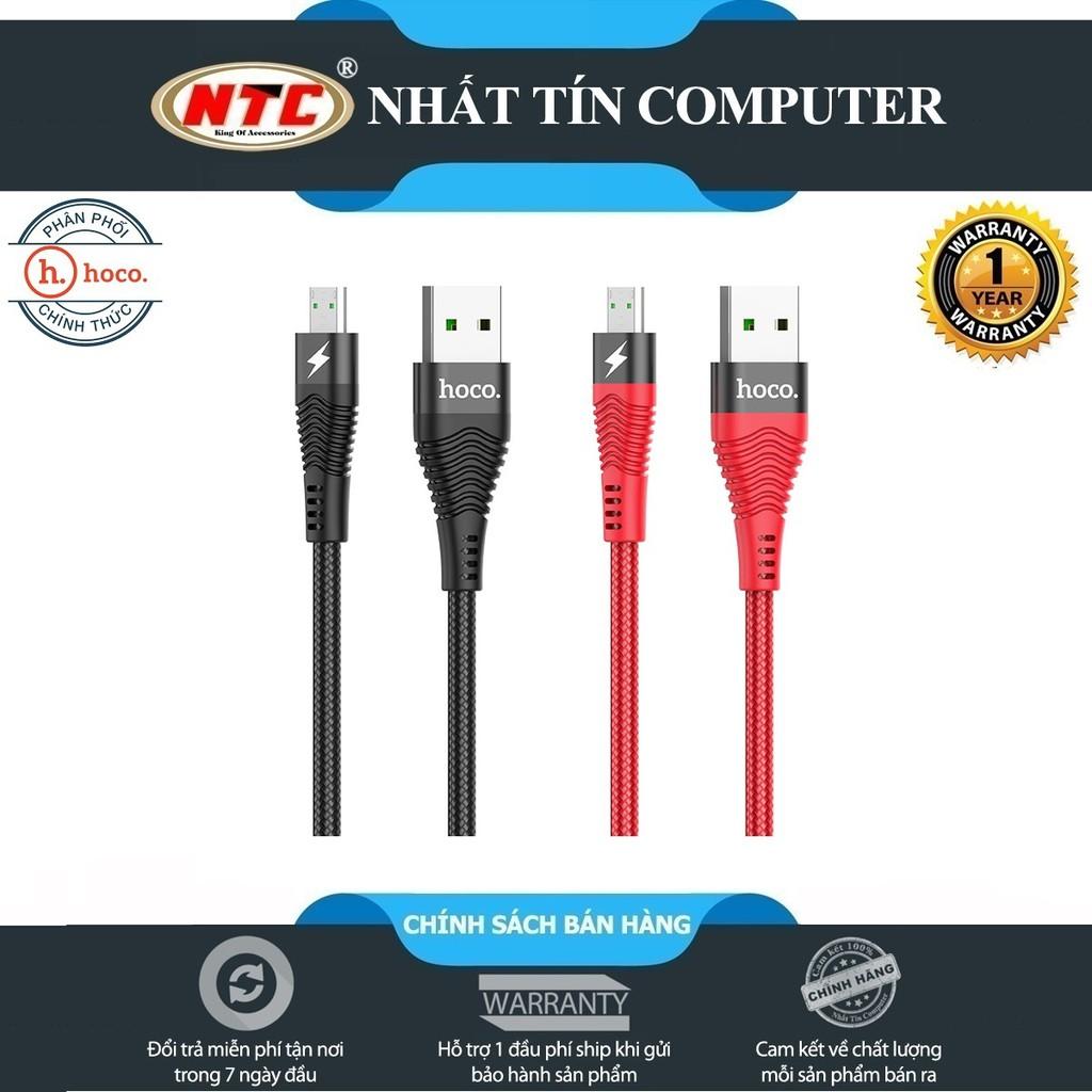 Cáp sạc cường độ cao dành cho Hoco U53 cổng microUSB 1.2M hỗ trợ điện áp tối đa 4A - Hàng chính hãng