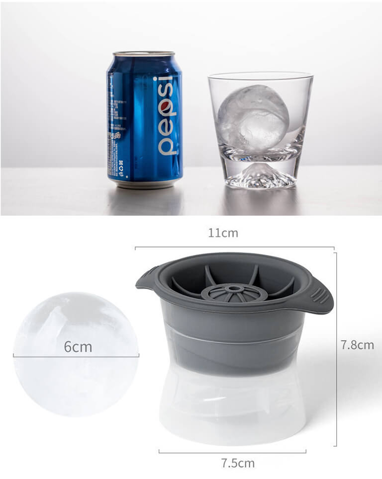 Khuôn Làm Đá Viên Tròn 6cm Hình Cầu Tan Chậm Tiện Lợi (Dùng Uống Bia, Nước Có Ga, Cocktail...)