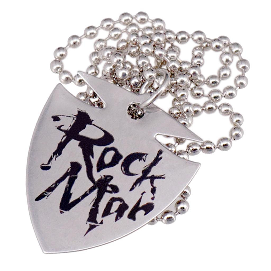 Đàn Guitar Plectrums Bass Guitar Cổ Điển Thép Không Gỉ Cốt Vòng Cổ Mặt Dây Chuyền Chọn
