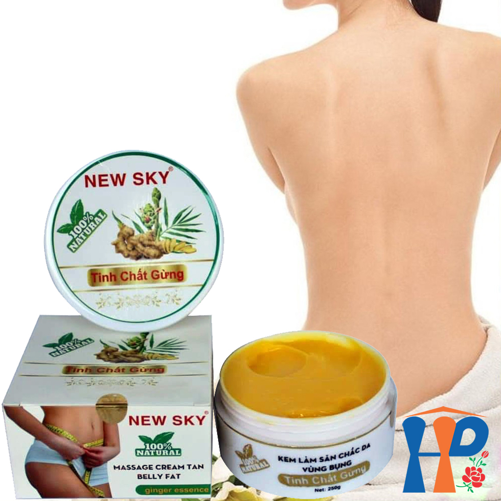 Kem massage săn chắc da vùng bụng tinh chất gừng New Sky Belly Fat Ginger Essence Massage Gel 250gr (hỗ trợ giảm béo, tan mỡ đùi, bắp tay, hông) Hani Peni