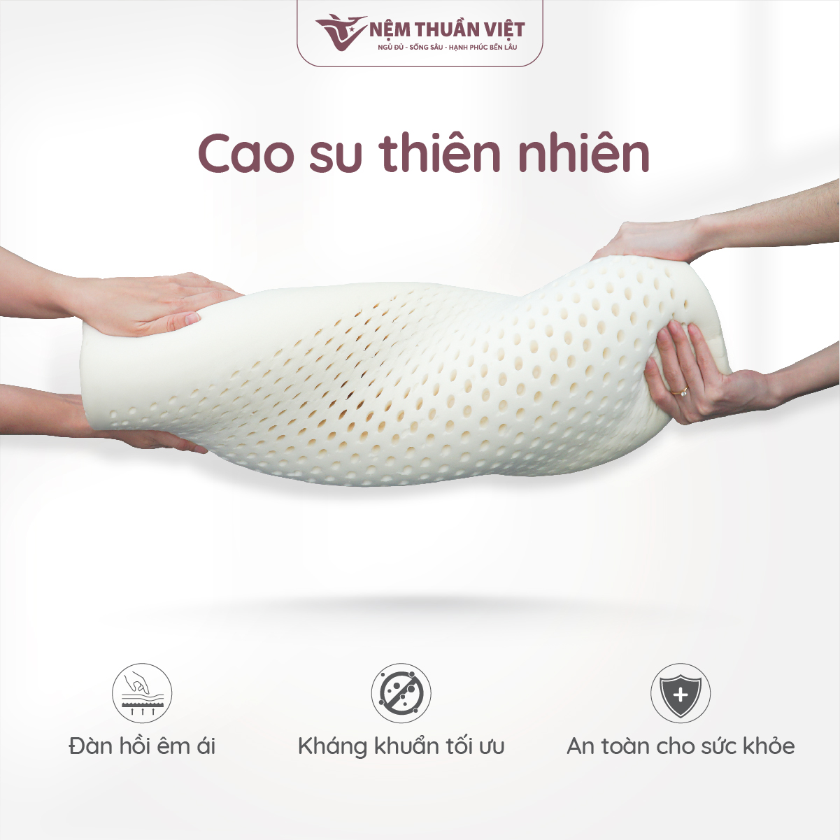 Gối Nằm Cao Su Thiên Nhiên Thuần Việt - Thiết Kế Lượn Sóng, Êm Ái, Giảm Đau Gáy Cổ