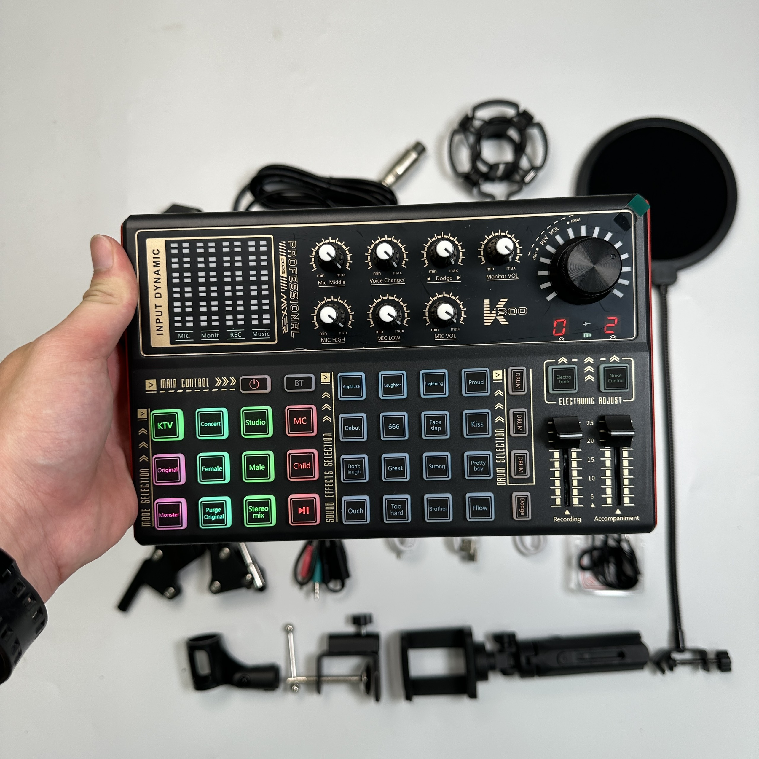 Combo micro Big max 26 pro + sound card K3000 thu âm livestream karaoke chân kẹp míc, màng lọc âm tai nghe kẹp bạch tuộc Hàng Chính Hãng