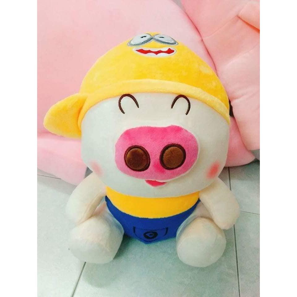 GẤU BÔNG HEO ĐỘI NÓN MINION (35 CM) GB36