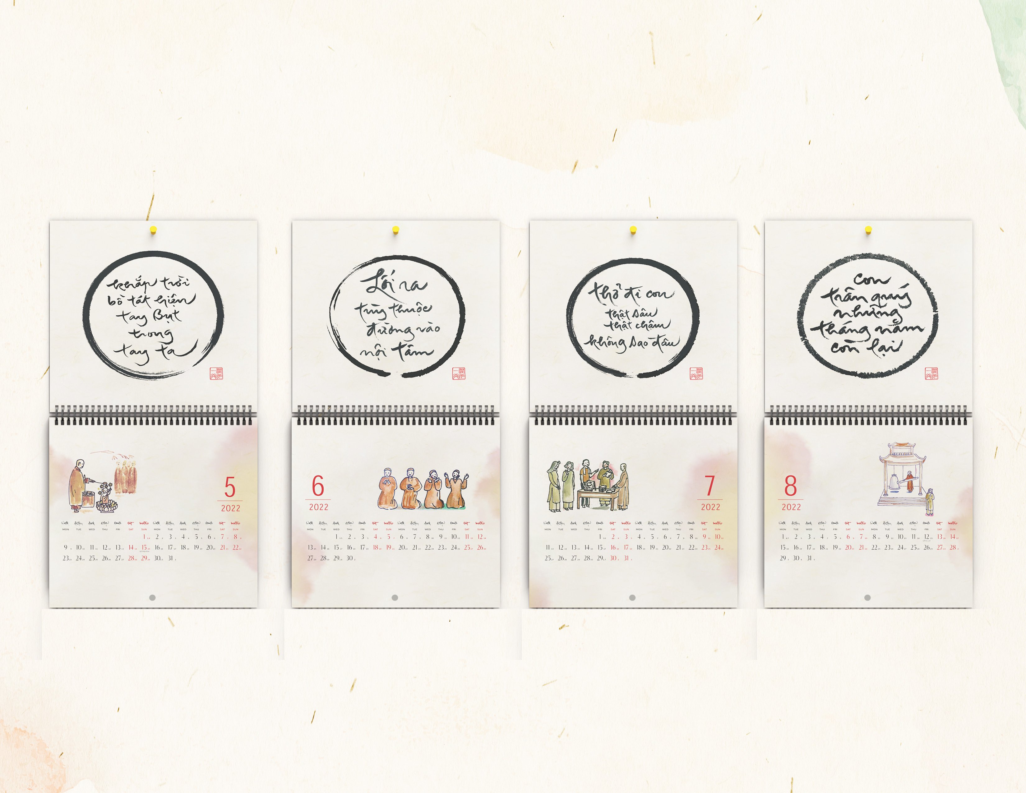 Lịch Treo Tường - Lịch Thư Pháp Làng Mai 2022