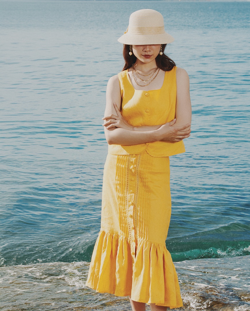 Áo Croptop Linen Tràng An TOP229 thời trang thiết kế Hity