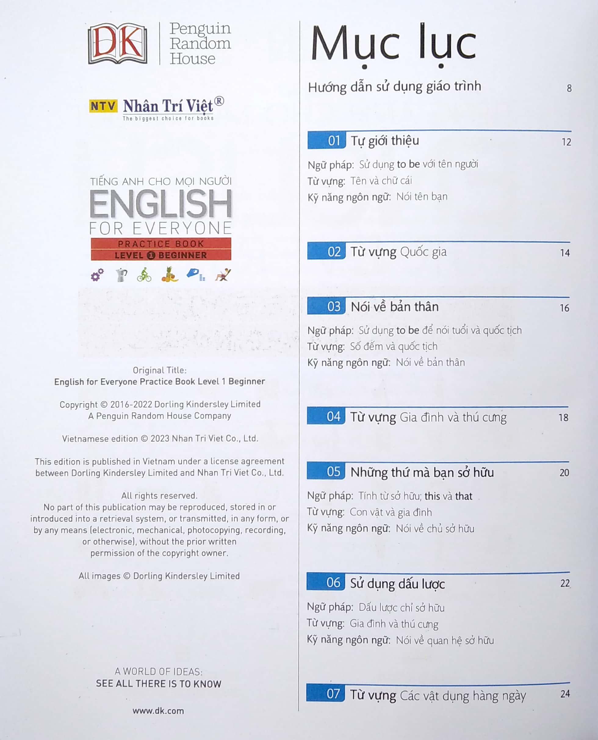 Tiếng Anh Cho Mọi Người - English For Everyone - Level 1 Beginner - Practice Book