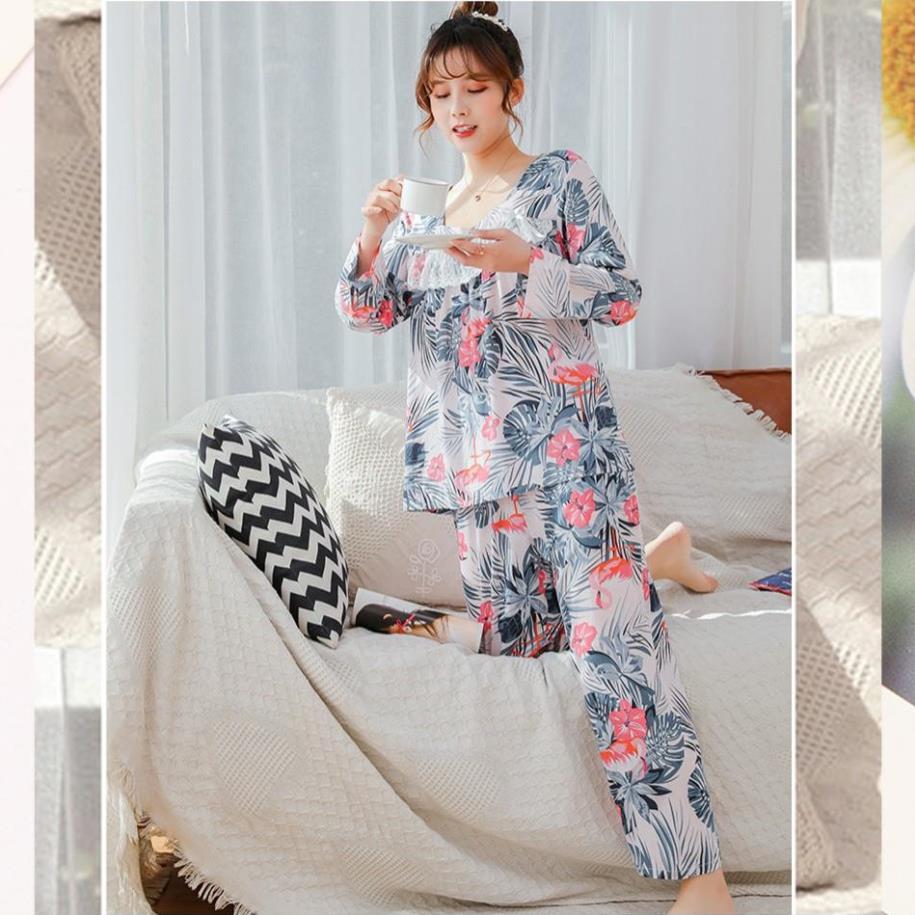 Đồ bộ mặc nhà hoạ tiết dễ thương - Bộ Đồ Ngủ Tay Dài mềm mại - Kiểu Dáng Đáng Yêu B50