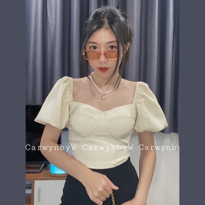 Áo Croptop Cúp Ngực Tay Phồng