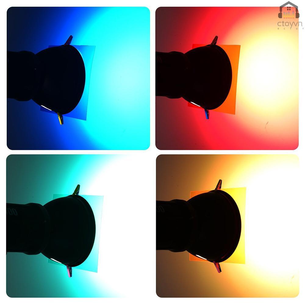 Set 9 tấm lọc gel trong suốt màu vàng/xanh lá/tím/hồng/cam/hồng cho đèn flash Speedlite size 28 * 21cm