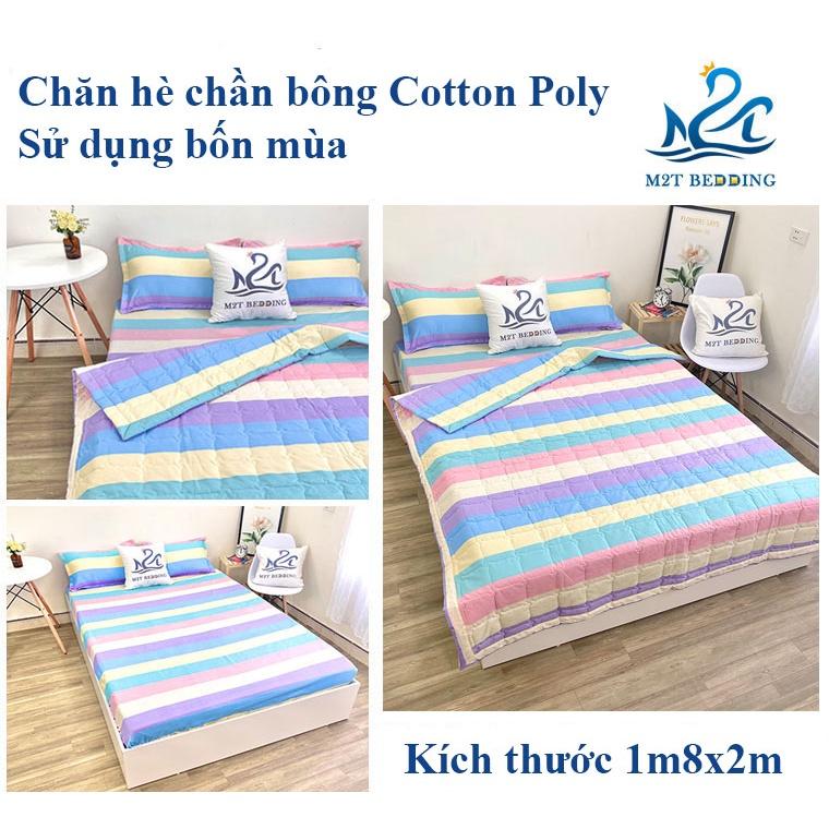 Chăn hè chần bông Cotton Poly M2T Bedding, mền cotton họa tiết đáng yêu kích thước 1m8x2m