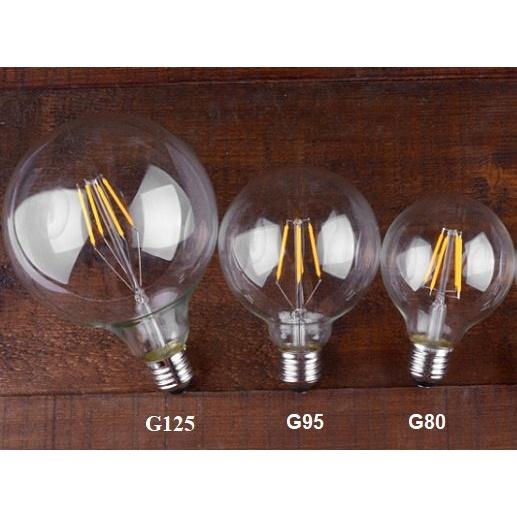 Bóng Đèn Trong Edison G80/G95/G125 Đui Xoáy E27, Bóng Đèn Tròn Trang Trí Phòng Ngủ Phòng Khách Shop Thời Trang Hàng Chính Hãng