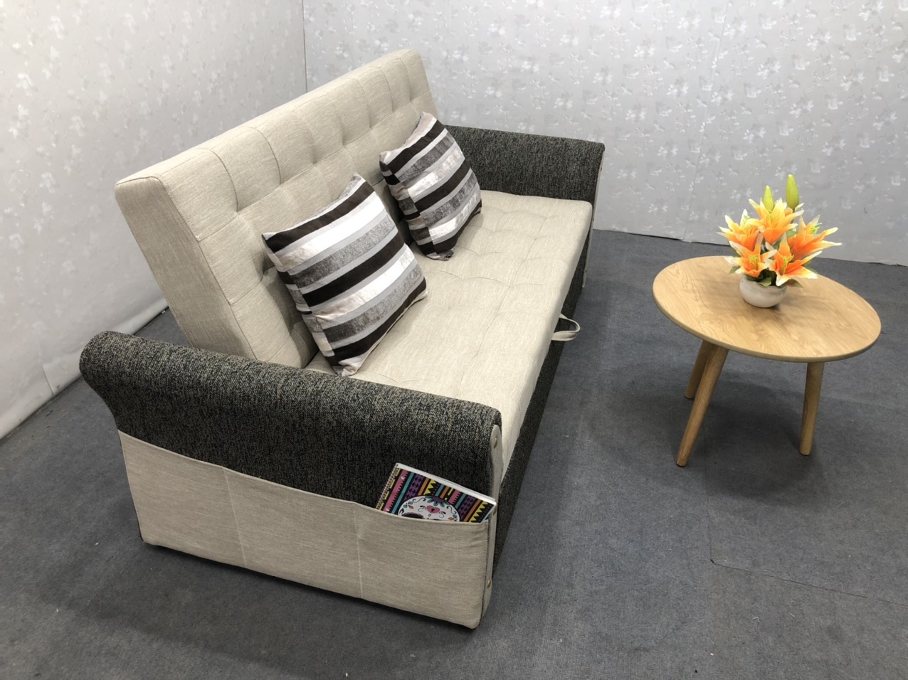Ghế Sofa Giường Kéo Tích Hợp Túi 2 Bên Để Sách Báo Tiện Lợi, Sofa Bed Đa Năng Freeship Tại TPHCM Và Lân Cận