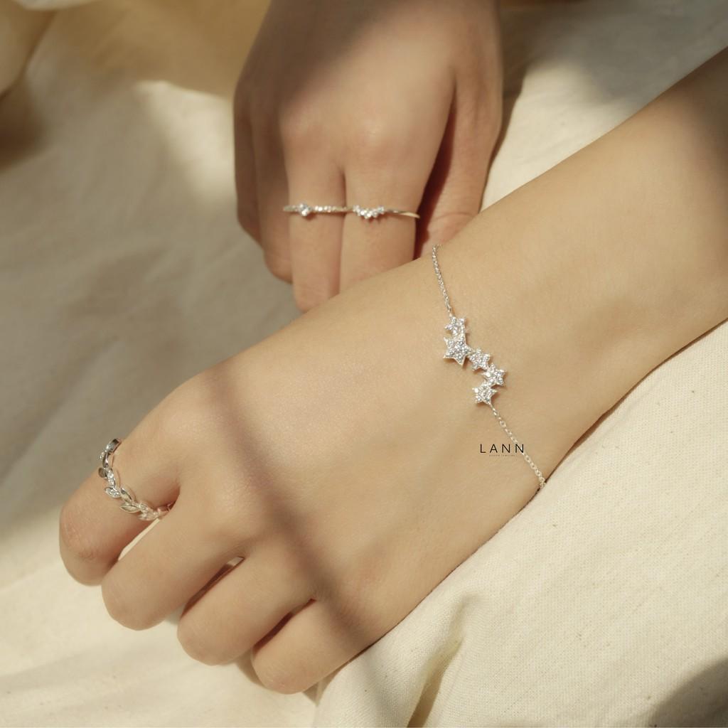 Lắc tay mặt dải sao đá S925 LANN
