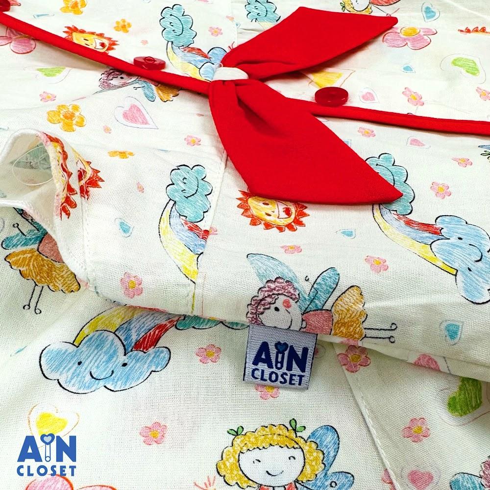 Bộ quần áo Ngắn bé gái họa tiết Cô Tiên Cam cotton - AICDBGSJLNRV - AIN Closet