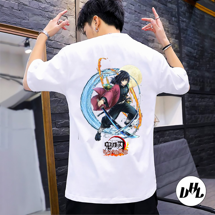 Áo thun trắng Anime, Manga thanh gươm diệt quỷ Tanjiro, Unisex Nam Nữ có Size áo từ 25-95kg