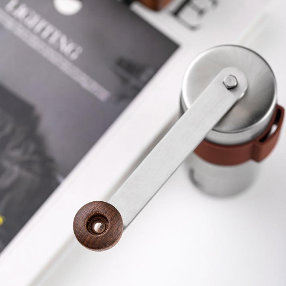 Máy xay cà phê bằng tay thân máy bằng thép không gỉ 0,8mm và giá đỡ bằng gỗ lâu dài để vận hành thoải mái