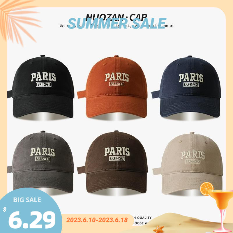 Bức thư bông mới paris mũ bóng chày cho phụ nữ và nam giới bình thường snapback thêu mùa hè unisex mũ màu nắng màu Color: PARIS-358-30