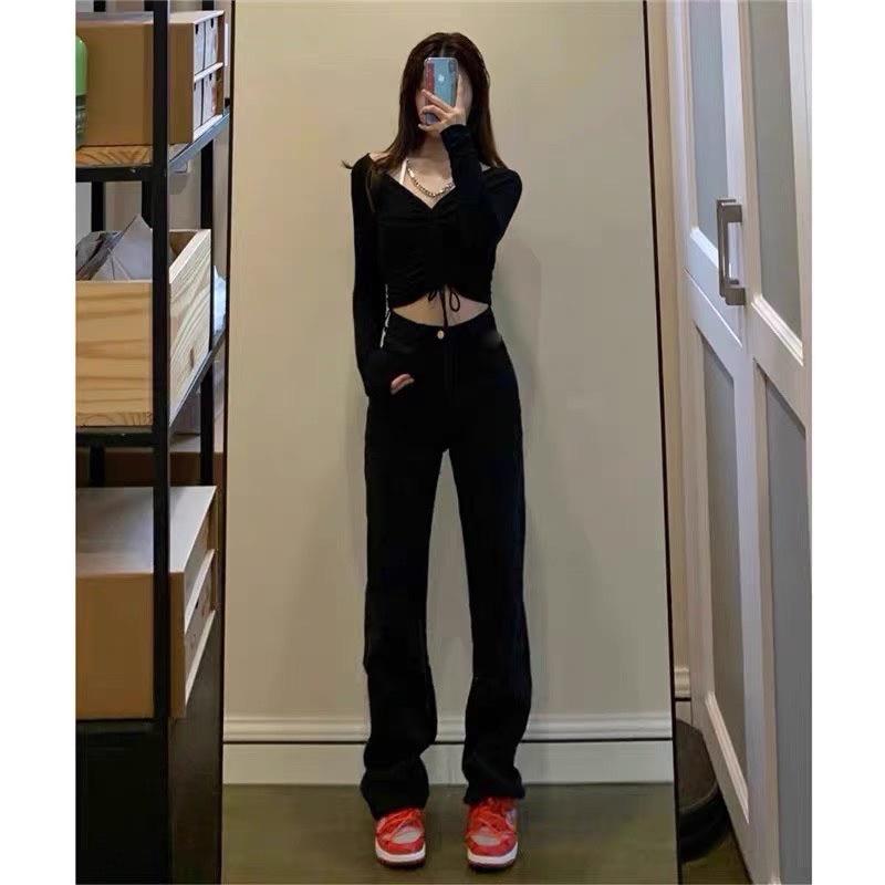QUẦN JEANS SUÔNG CẠP CAO