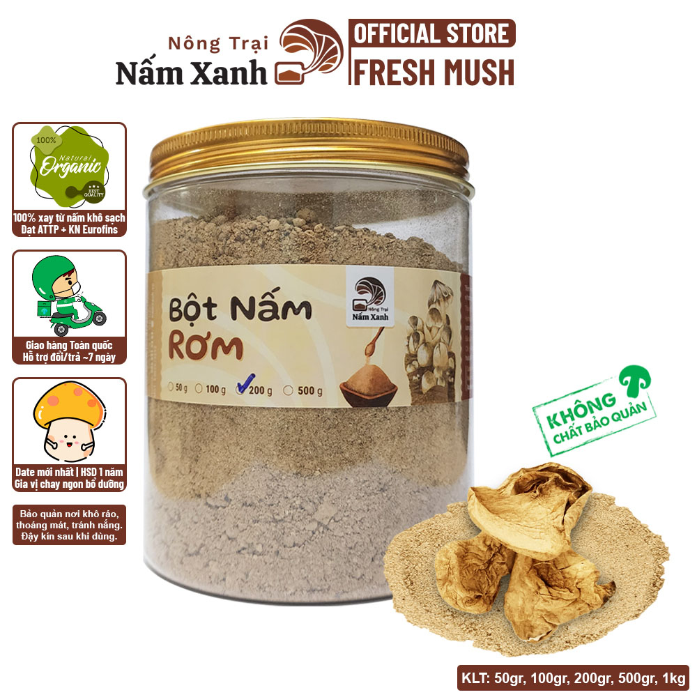 Bột Nấm Rơm - Tốt Cho Sức Khỏe - Nông Trại Nấm Xanh