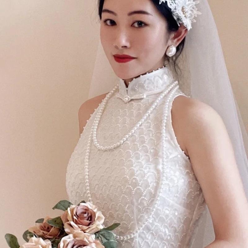 N378 dây chuyền mang áo dài hạt Ngọc kiểu dáng thanh lịch cho nữ