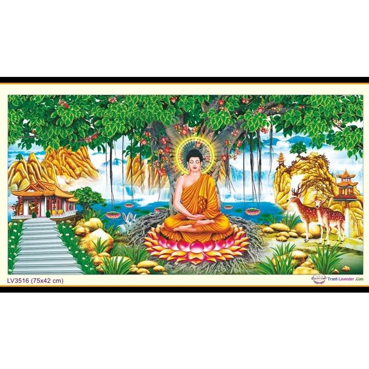 Tranh thêu Phật Bổn Sư Thích Ca LV3516 - kích thước: 75 * 42cm.