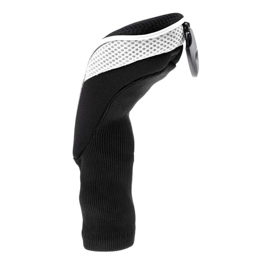 3pcs Long Neck Golf Club Head Cover Wood Headcover for Women Black