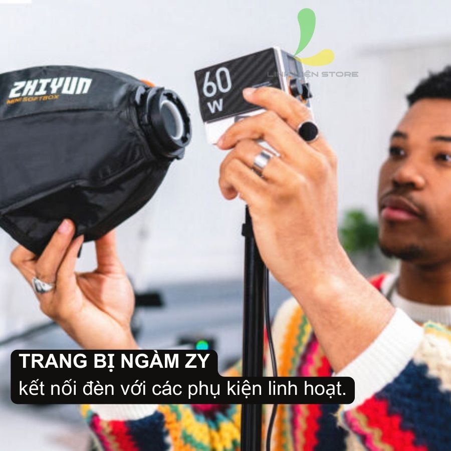 Đèn Led Zhiyun Molus G60 - Đèn cầm tay chuyên dụng cho Studio & sản xuất phim công suất 60W - Hàng nhập khẩu