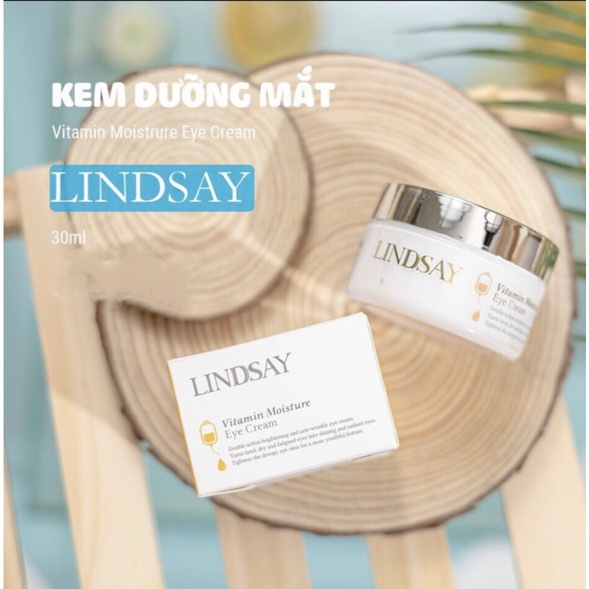 Bộ KEM GIỮ ẨM, CHỐNG THÂM, CHỐNG NHĂN và TAN BỌNG MỠ MẮT - LINDSAY VITAMIN MOISTURE EYE CREAM