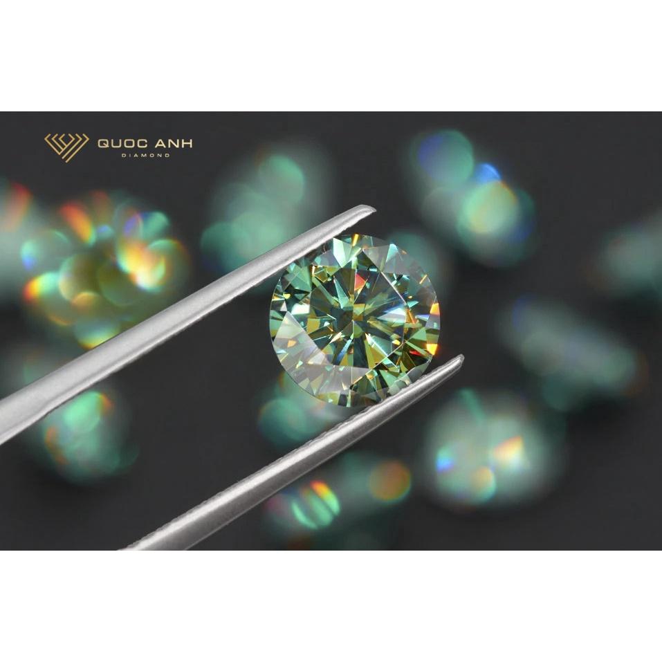 Kim cương nhân tạo Mỹ Moissanite màu xanh nước D độ sạch FL, thử bút lên vạch đỏ
