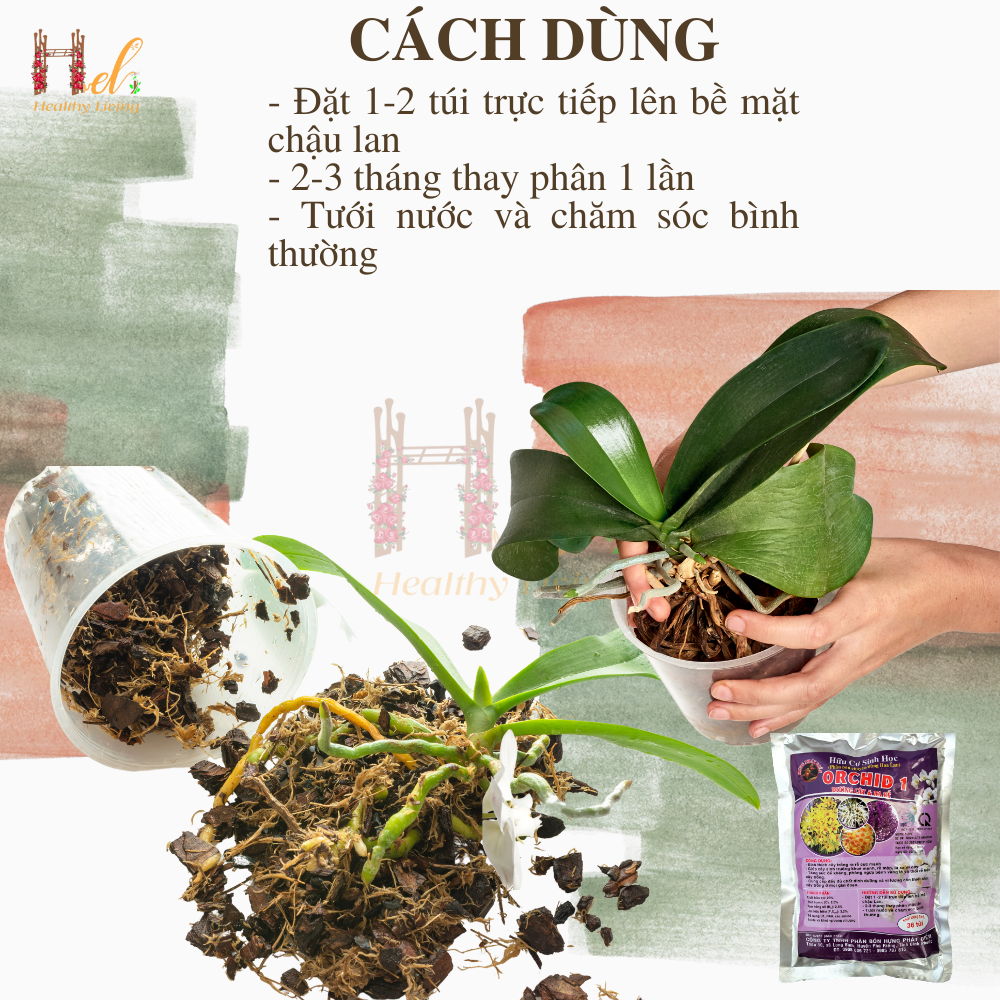 Phân Bón Hoa Lan 1 Phân Bón Túi Lưới Kích Ra Rễ, Ra Chồi - Chuyên Hoa Lan Gói 500g