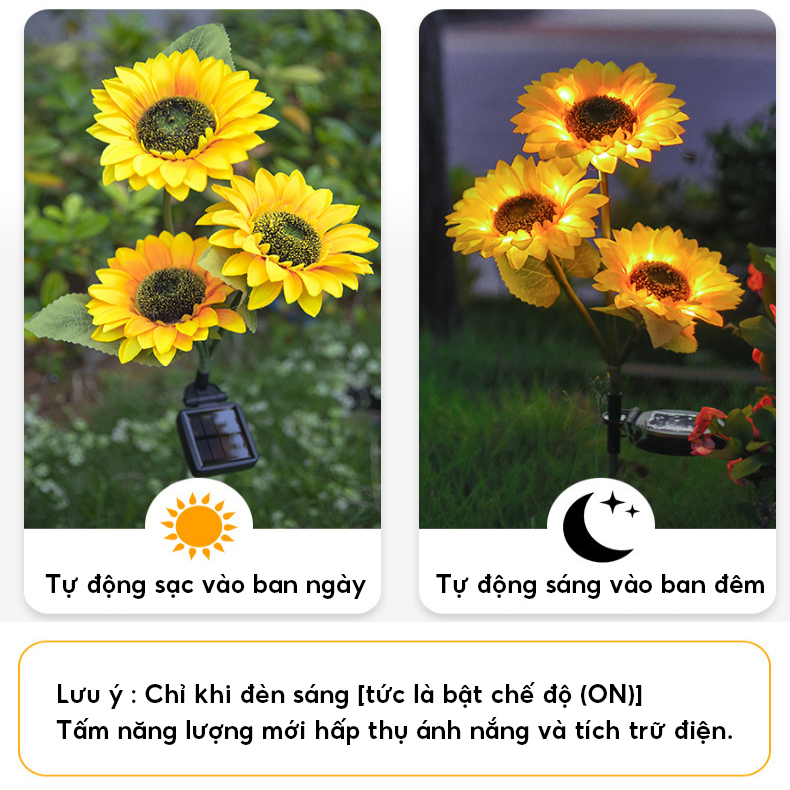 Đèn Trang Trí Năng Lượng Mặt Trời Hoa Hướng Dương, Không Cần Nối Dây, Tự Động Sáng - DA3033