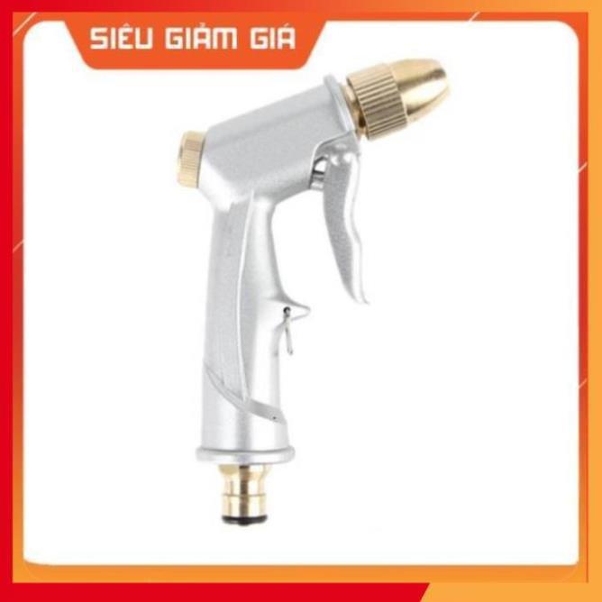 Bộ dây vòi xịt nước rửa xe, tưới cây . tăng áp 3 lần, loại 15m 206701 đầu đồng, cút,nối nhựa đen + tặng mở chai