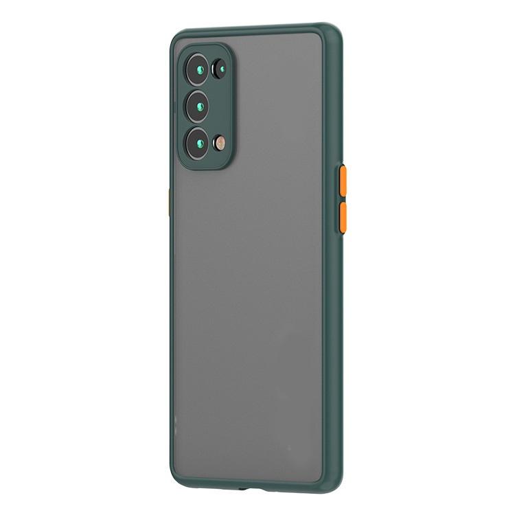 Ốp lưng cao cấp lưng nhám viền màu chống sốc bảo vệ camera dành cho OPPO Reno5 không bám vân tay